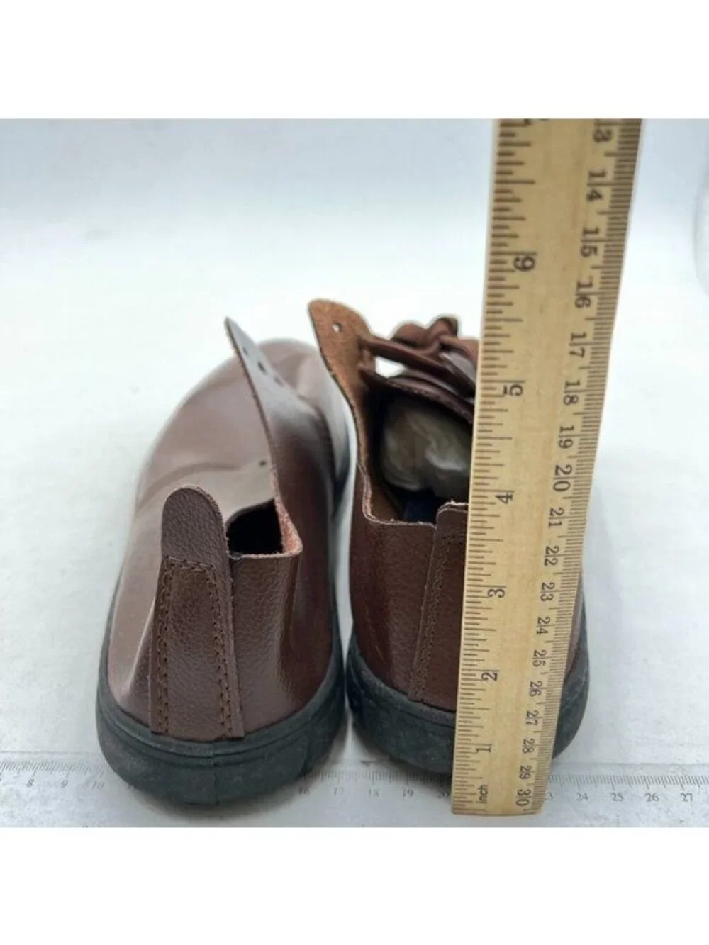Men's Comfort Lace-Up Platform Oxford Shoes Round Toe Brown